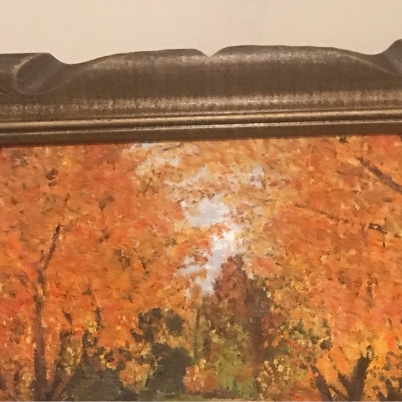 Vintage Original Oil Painting Autumn Lane 1972 - Picture 5 of 8